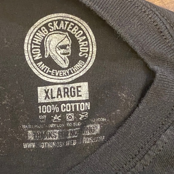 Nothing Skateboards T Shirt Skull With Hat Ace Anti-Everything Mens Tee Sz XL - Picture 5 of 7